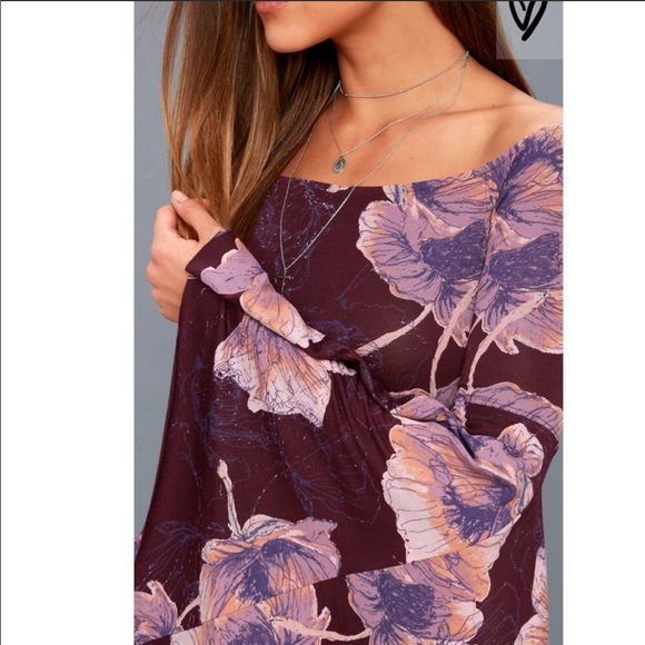 Free People Birds Of Paradise Top in Mulberry - Picture 5 of 5